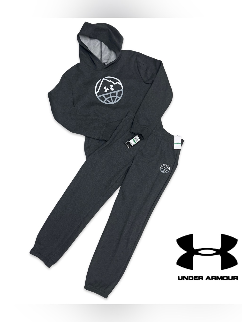Under Armour Kids Charcoal Gray Hoodie & Joggers Set